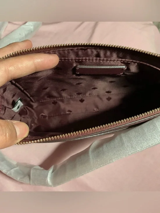 kate spade Glitter Zip Wristlet in Sparkling Burgundy - Picture 2 of 5